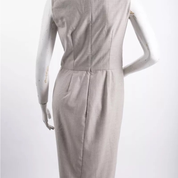 Ralph Lauren Purple Label Womans Midi Draped Dress Sz 8 Gray Wool Sleeveless NWT - Picture 5 of 6